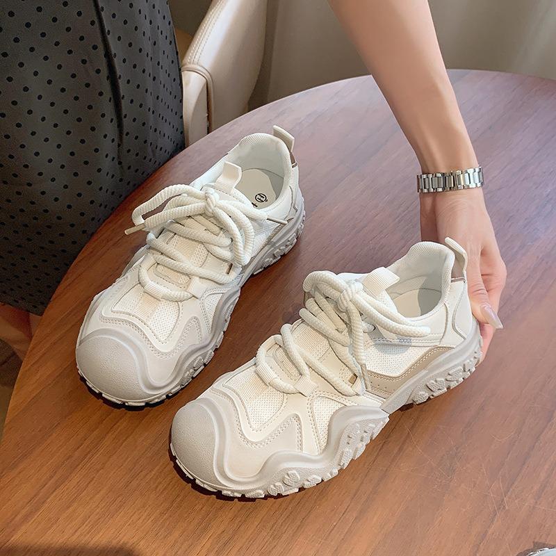 Round head thick sole thick sole dad shoes women's new autumn casual breathable versatile sports shoes trendy shoes