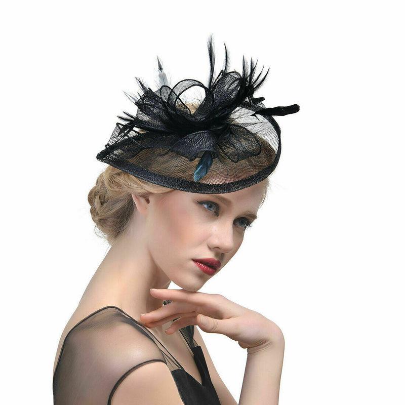 Ladies Feather Net Hat Head Band Fascinator Wedding Day Race Royal Ascot Ladies Feather Net Hat Head Band Fascinator Wedding Day Race Royal Ascot