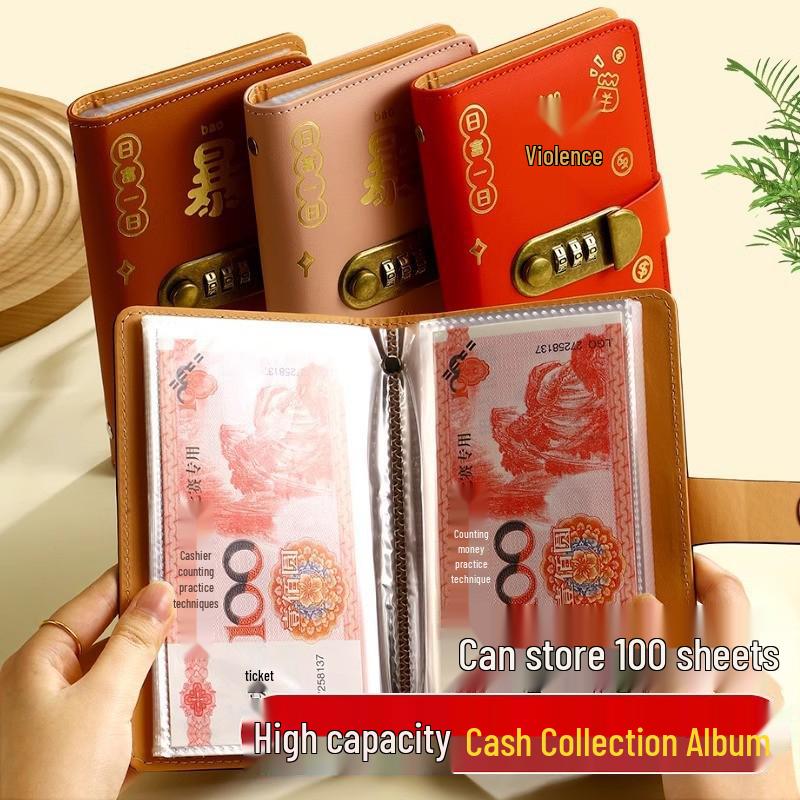 

Эксклюзив для новичков: Альбом-кошелек для хранения наличных с кодовым замком большой вместимости