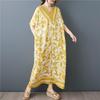 Abito estivo lungo e largo casual da donna, in cotone vintage, con maniche corte e taglie forti, floreale, nuovo di zecca.