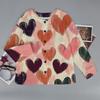 Women's Fashion  Long Sleeve Warm Knit Print Coat Top