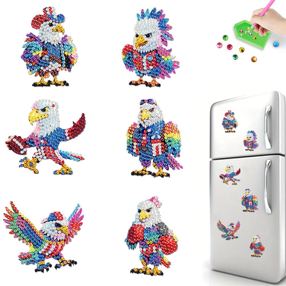 6Pcs Diamond Art Kits Fridge Magnets Diamond Art DIY Diamond Art Refrigerator Magnets DIY Art Crafts for Adults Beginners