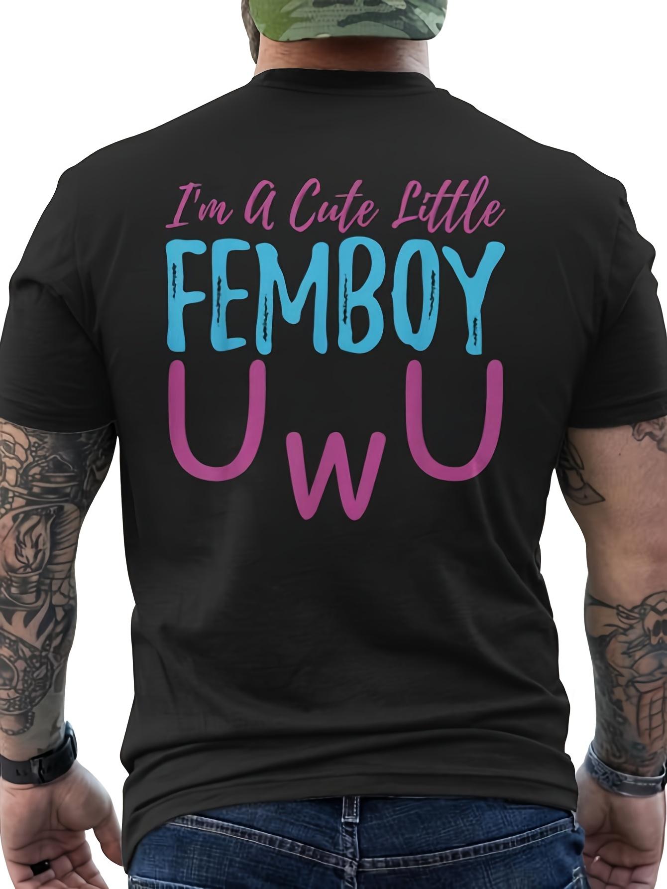Men s T-Shirt Y2K Cute Little Femboy Uwu Blue XL