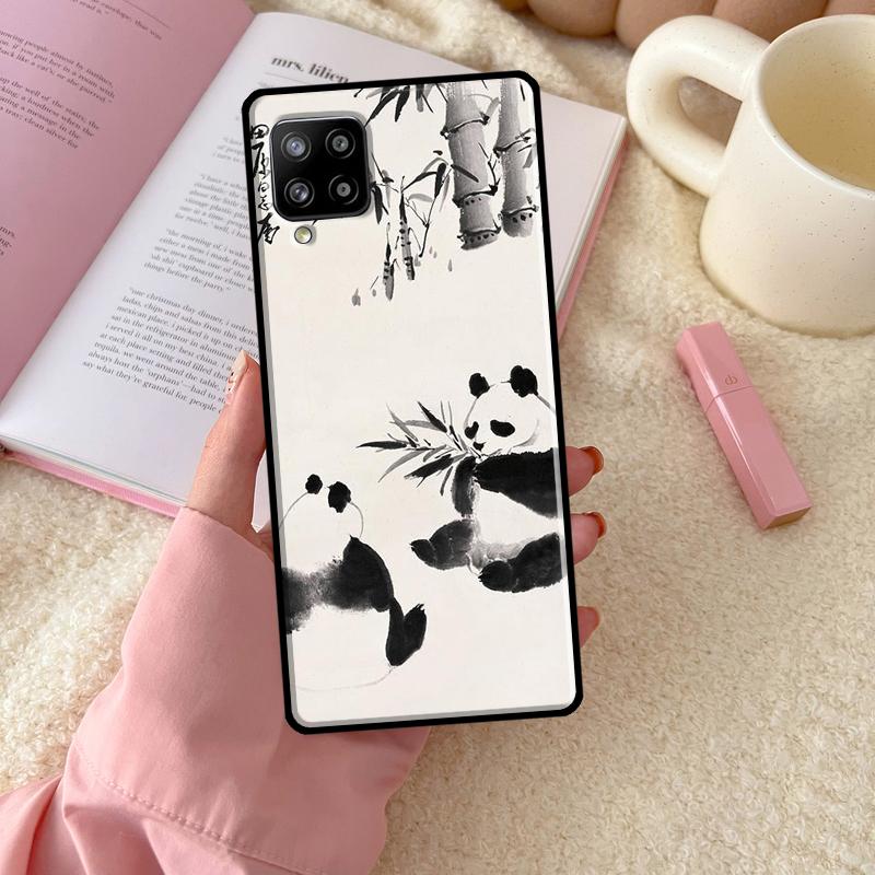 Chinese Bear Panda For Samsung Galaxy A55 A35 A15 A32 A12 A22 A52 A54 A34 A14 A56 A36 A26 A16 A13 A53 A06 Case