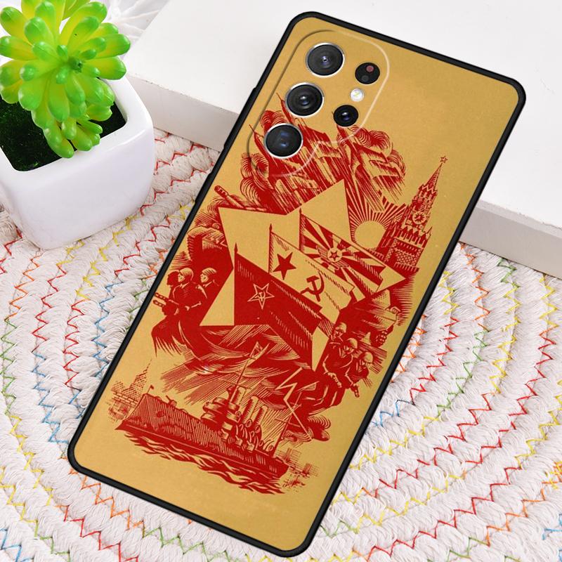 Soviet Union USSR Flag TPU Phone Case For Samsung Galaxy note 10 pro S26 S25 S24 S23 S22 Ultra Plus S21 FE S20 Shockproof Cover