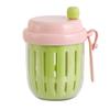 Fruit Salad Cup with Fork Leak Proof Airtight Container Double