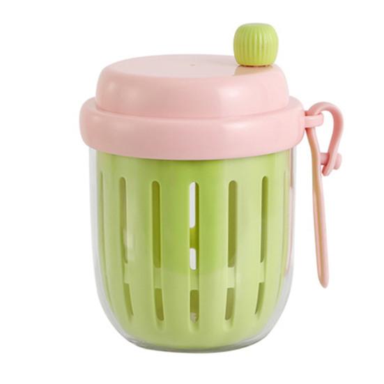 Fruit Salad Cup with Fork Leak Proof Airtight Container Double
