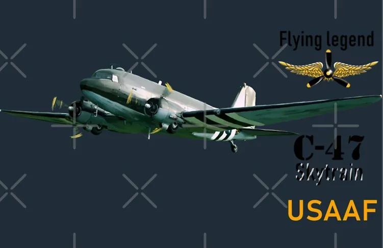 

USAAF C47 Skytrain Military Transport Aircraft T Shirt New 100 Cotton Short Sleeve ONeck Casual Mens Tshirts Size S3XL 4XL