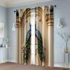 2pcs   Light Filtering Curtains Vibrant Peacock Gothic Machine Washable Polyester (without Rod) Decorations Outdoor for Bedroom