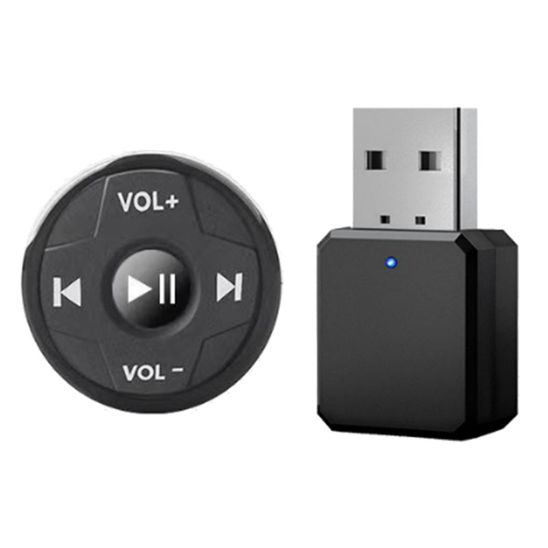 NEW-Car USB AUX Receiver Wireless Bluetooth Media Button Car Multifunction Remote Control