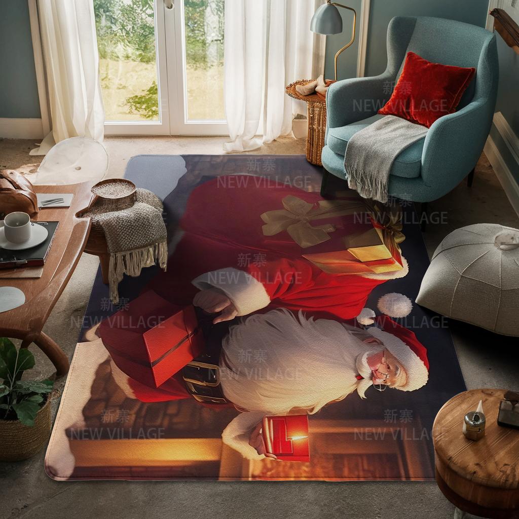 House Entrance Carpet Home Door Mat Living Room Bath Foot Bathroom Non-slip Water Absorption Rugs Bath Merry Christmas Winter