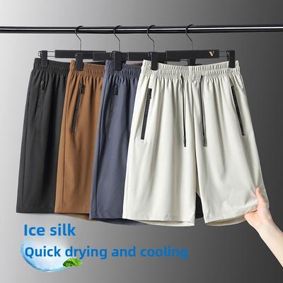 Men's Summer Ultra-thin Ice Silk Beach Casual Shorts Jogging Sport Quick Dry Male Oversized Gym Sports Short Pants Plus Size 5XL 6XL Y2k Sweatpant
