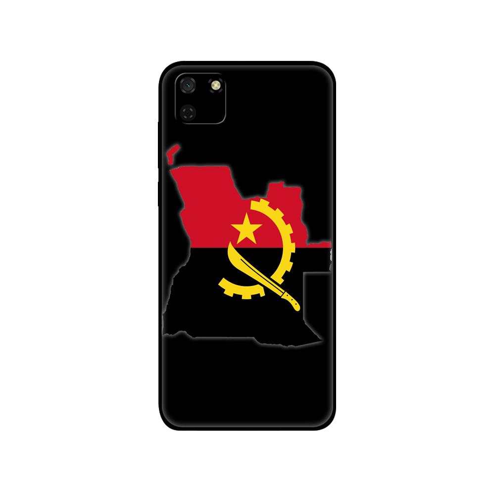 Black Tpu Case For Huawei Y9S Y6S Y8S Y5P Y7P Y8P Case For Huawei Y5 Lite Prime 2018 Y6 2019 Cover Angola Flag