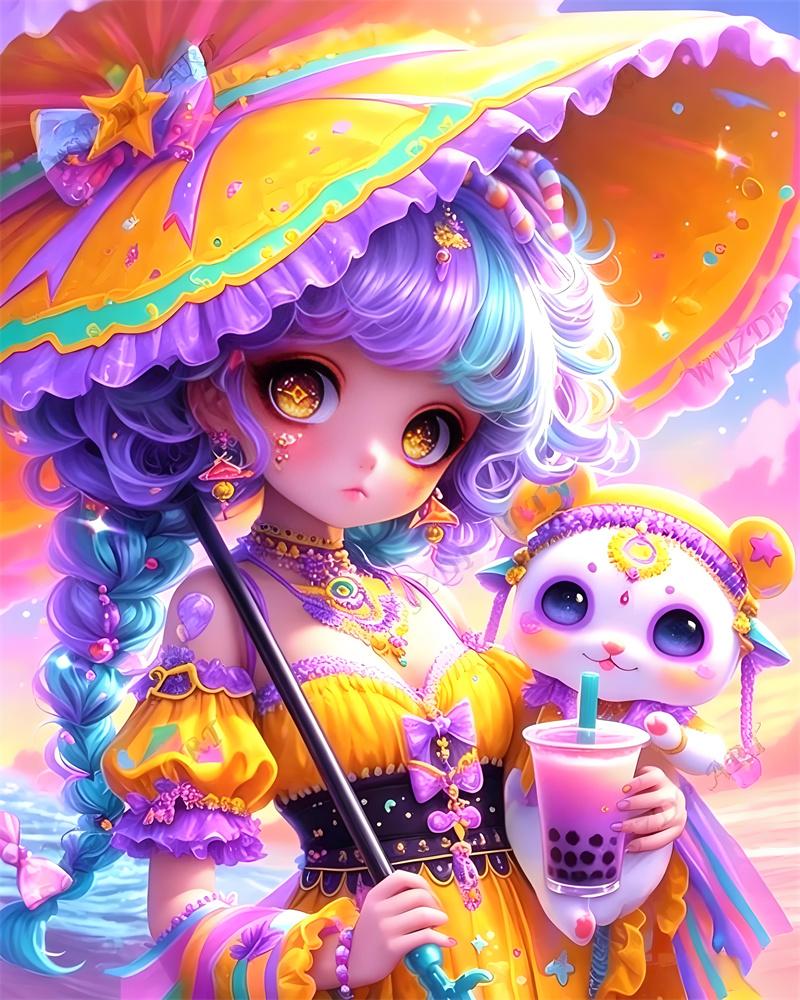 5D Diamond Painting Rainbow Sweet Cool Y2K Girly Style Decoration DIY Full Diamond Mosaic Inlaid Cross Stitch Set Gift