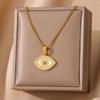 Rhinestone Zircon Evil Eye Pendant Necklace For Women Gold Color Stainless Steel Turkey Eye Necklace Female Lucky Jewelry Gift