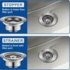 Stainless Steel 3 in 1 Kitchen Sink Drain Stopper Jump Up Anti Clogging Basket Strainer Upgraded Metal Sink Filter Sink Strainer