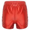 Shorts de Booty Métalliques Brillants pour Femmes Taille Élastique Poches Latérales Shorts Rave