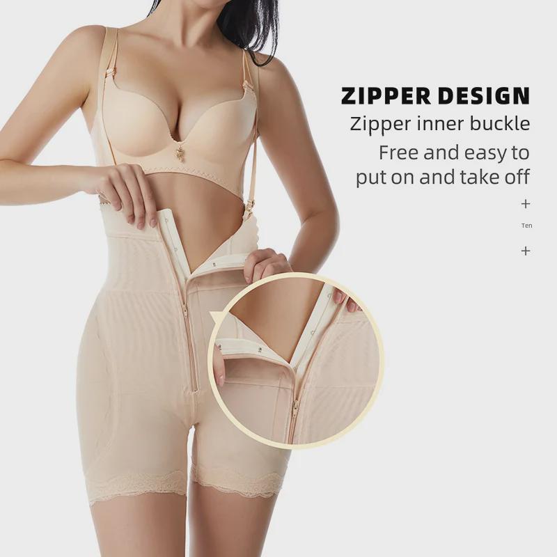 Hochtaillierte formende Hose mit Reißverschluss und abnehmbaren gepolsterten Hüften