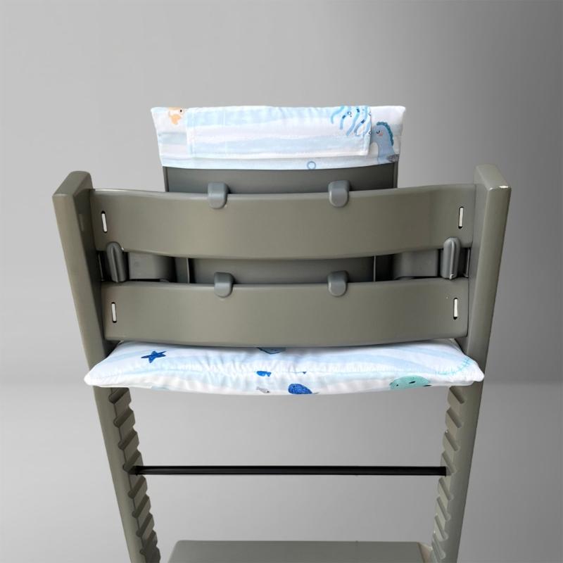 Breathable Cotton Infant Seat Cushion & Back Support Pad Set for Secure Nonslip Fit and Ergonomic Support Cushion