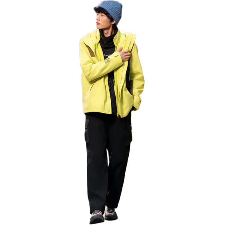 Li Ning Outdoor CF Tracing, Straight Fit Reflective Fleece Lined Thermal Water Repellent Soft Shell Pants Men's AYKV589-2