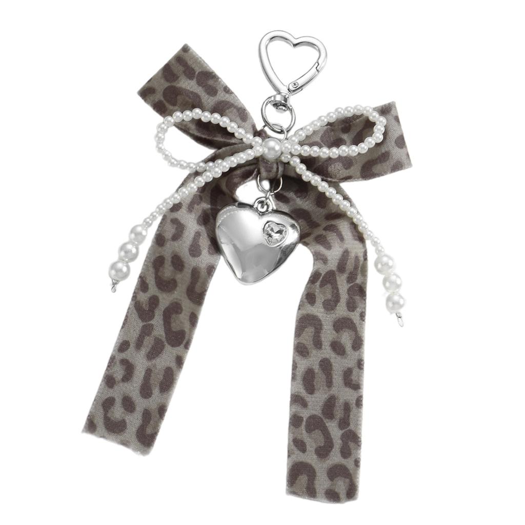 Bows Keychain for Women Girls Leopard Print Bag Accessories Charm for Women Alloy Keyring Fashiion Bags Pendant