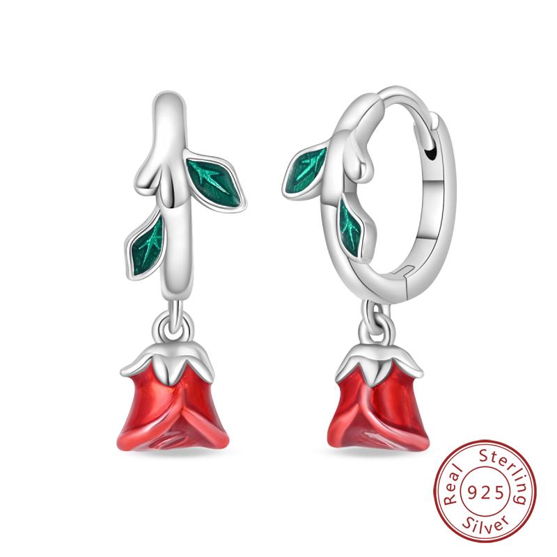 Sparkling Zircon Earrings 100% 925 Silver Colorful Flower Butterfly Bee Earrings For Women Elegant Wedding Jewelry Gift