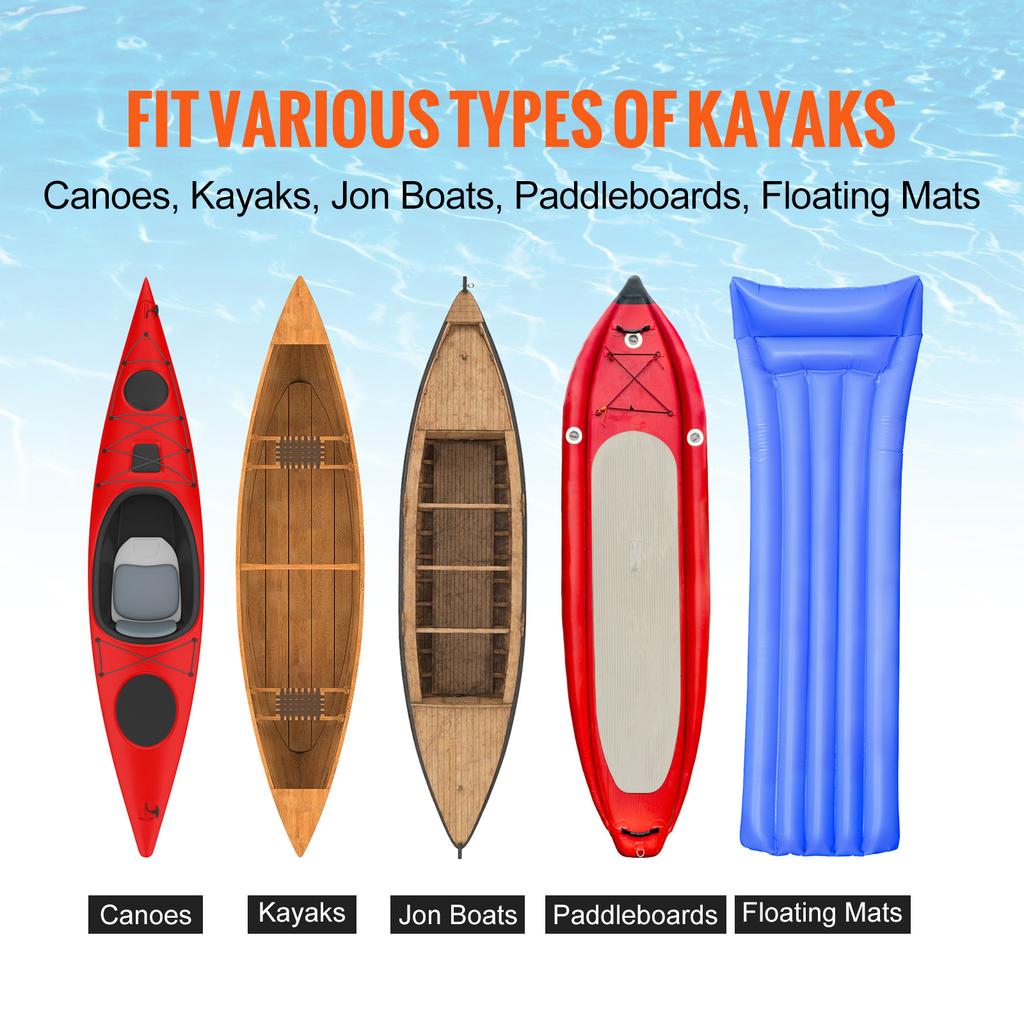 SucceBuy 350lbs Kayak Trailer Cart Foldable Canoe Trolley Cart with 12'' Tires for Paddle Boards Float Mats Jon Boats Transport