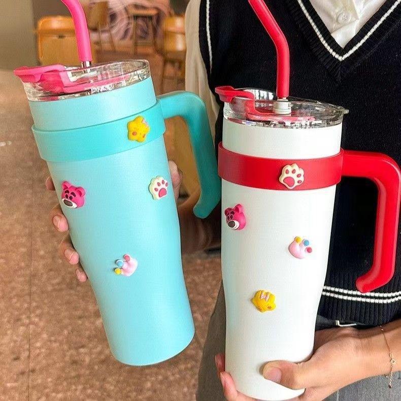 Big Mac Ice King Stainless Steel Insulated Coffee Cup, Large Capacity Summer Straw Cup