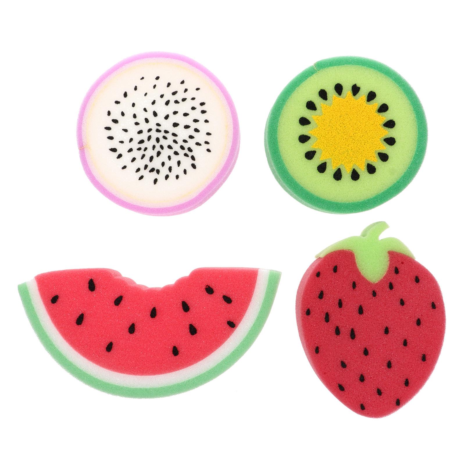 

4Pcs Lovely Fruit Shaped Sponges for Bathing Kids Comfortable Lightweight Wash Sponge with Rich Bubbles Shower Sponge for Body other