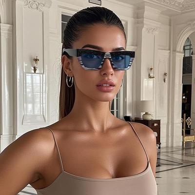 European & American Large Frame Cat-Eye Sunglasses with Stylish Granular Design
