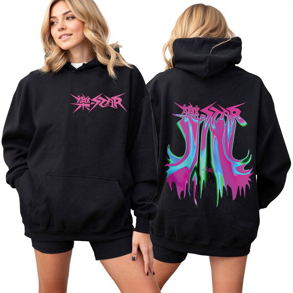 Roupa Casual Feminina da Moda Fato de Treino Top de Manga Comprida Moletom com Capuz Estampado