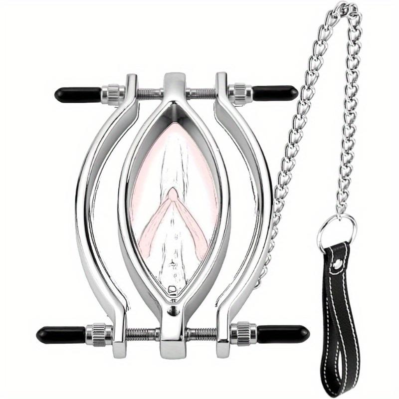 Labia Spreader Strap with Clamp Clip Clitoris Spread Pussy Open Vagina Stimulator SM Bondage Sex Toys
