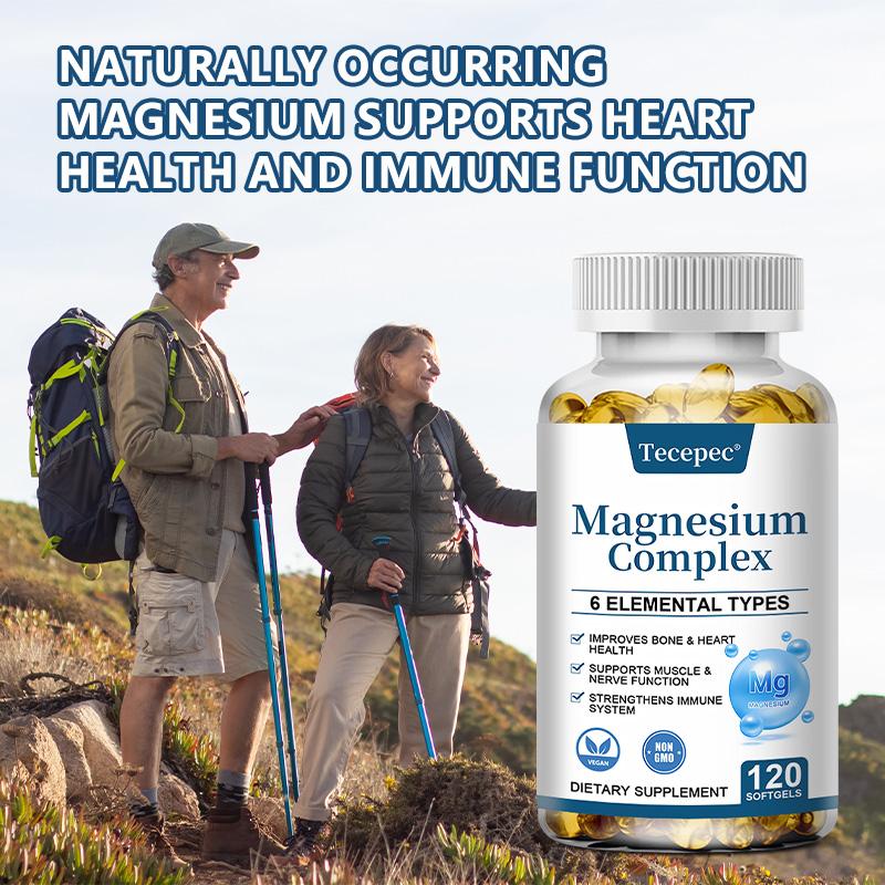 Magnesium Complex 500 mg, Magnesium Taurate, Magnesium Citrate, Magnesium Malate 120 Capsules