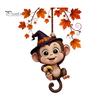 Holiday Switch Plate Covers Cute Hanging Monkey Sticker for Christmas/Halloween Decor, Self-Adhesive Light Sticker, Removable PVC Wall Art Decal