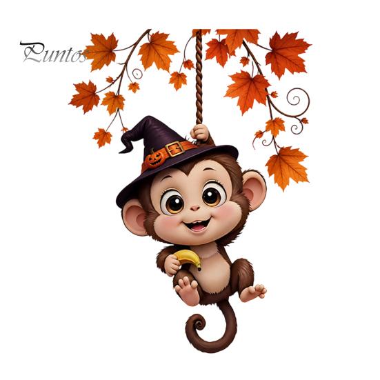 Holiday Switch Plate Covers Cute Hanging Monkey Sticker for Christmas/Halloween Decor, Self-Adhesive Light Sticker, Removable PVC Wall Art Decal