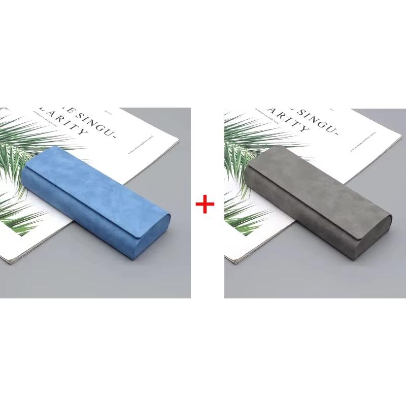 1/2pcs Simple Leather Eyewear Case Optical Retro Myopia Glasses Sunglasses Storage Box Fashion for Men and Women