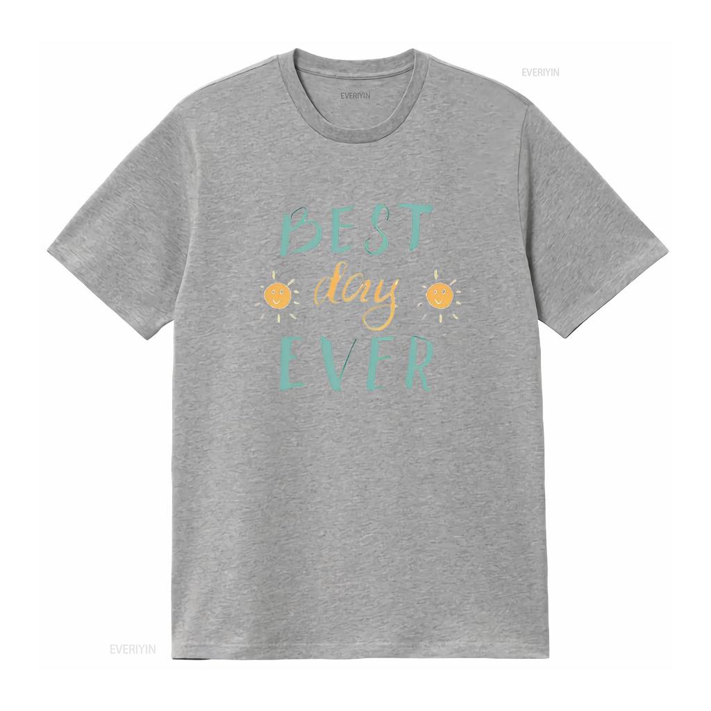 BEST DAY EVER Vintage T Shirt White 2X Large vintage Washed homme Stretched streetwear Breathable graphic Slightly Comfortable