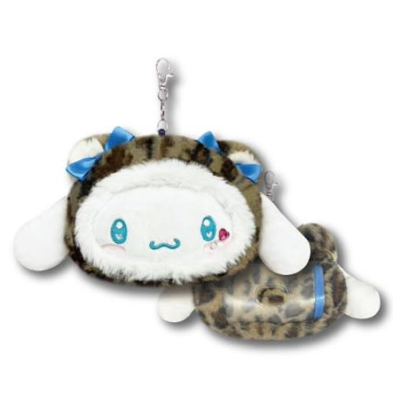 

Hatayama Shoji Sanrio Face Reel Pass Leopard IC Card Holder with Perfect for Commuting or Cute Cinnamoroll H x 13cm W Case, Print, Reel, School,