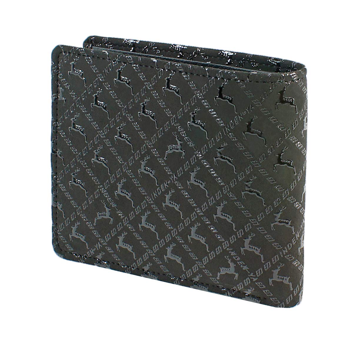 

Inden Bifold Wallet with Bill Compartment and Coin Deerskin Black with Black Deer [Inden-ya] Purse, Leather, Lacquer, Pattern, 2006-01-165