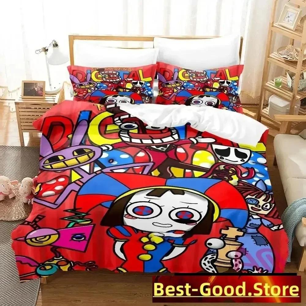 3D Erstaunliches Cartoon Digitaler Zirkus Bettwäsche Set Bettbezug Voll Queen King Größe Kissenbezug Bedruckt Erwachsener Kind Schlafzimmer Einzel Doppel