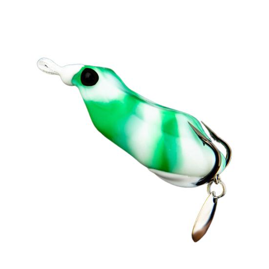 Fishing Lure Artificial Bait with Drainage Holes Realistic Looking Vibrant Color Sharp Hook Frog Fake Lure Bait Fishing Tackle
