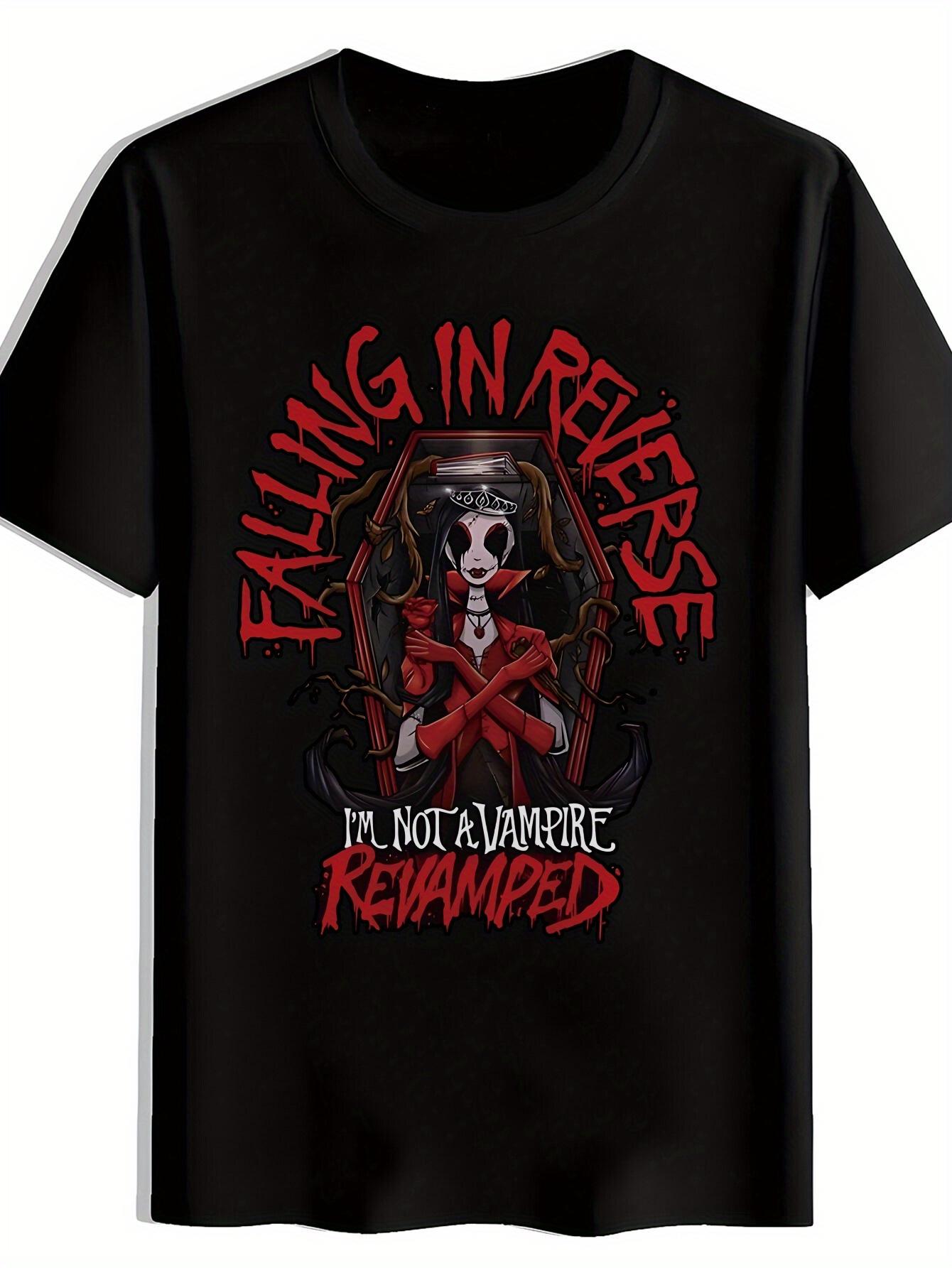 Black T-shirt with Gothic Vampire Graphic - Falling in Reverse Design XXXL