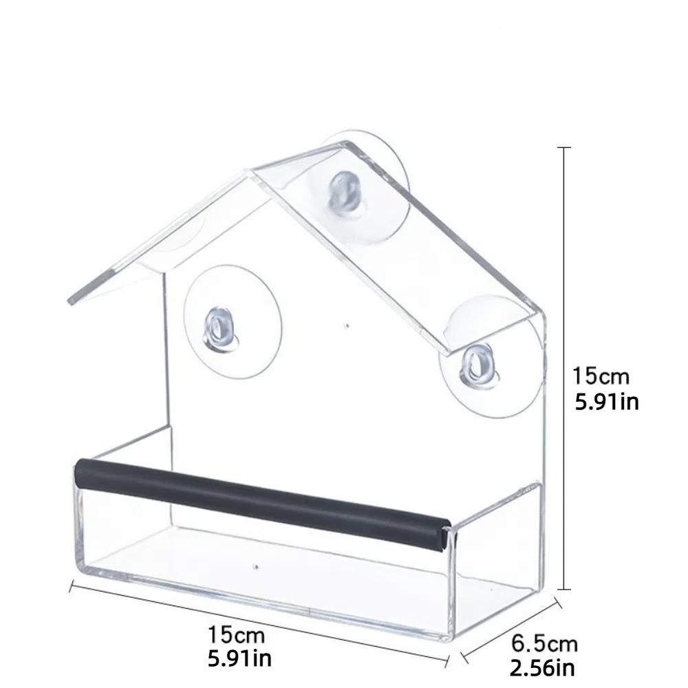 Plastic Window Bird Feeders Clear Window Bird House Windowsill Birdfeeders for Conure Budgie