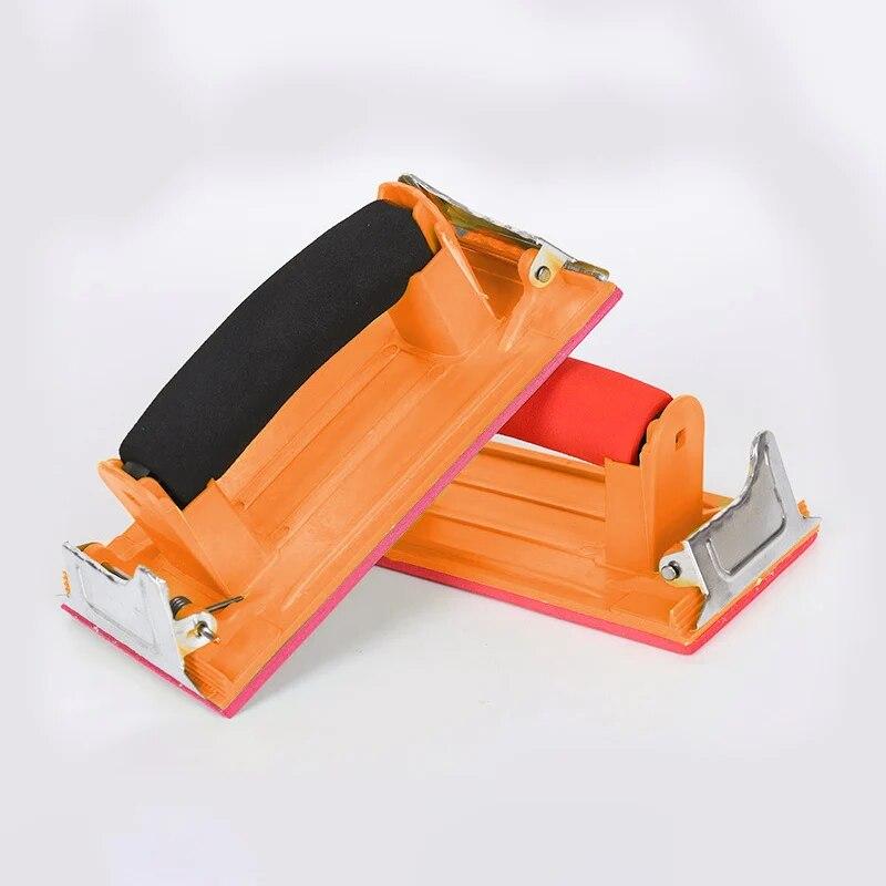 1 Piece Of Sandpaper Holder Wall Polishing Tools Plastic Sandpaper Iron Plate Sandpaper Holder Sponge Handle Sand Holder