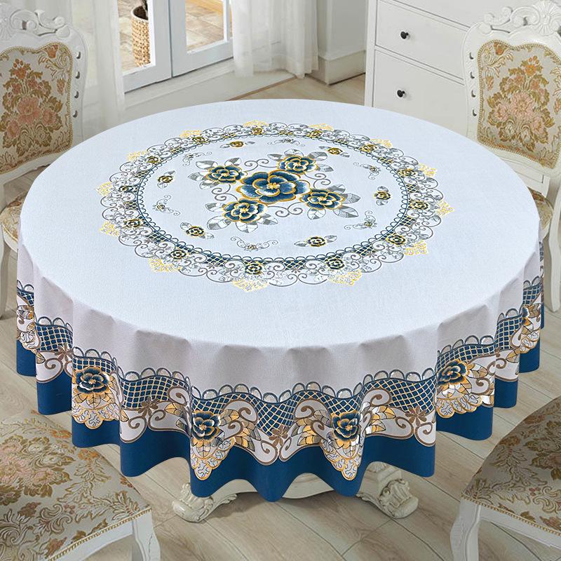 

Скатерть из ПВХ класса люкс высшего качества: Водонепроницаемый, маслостойкий и устойчивый к ожогам, новый китайский стиль для круглых столов As specified