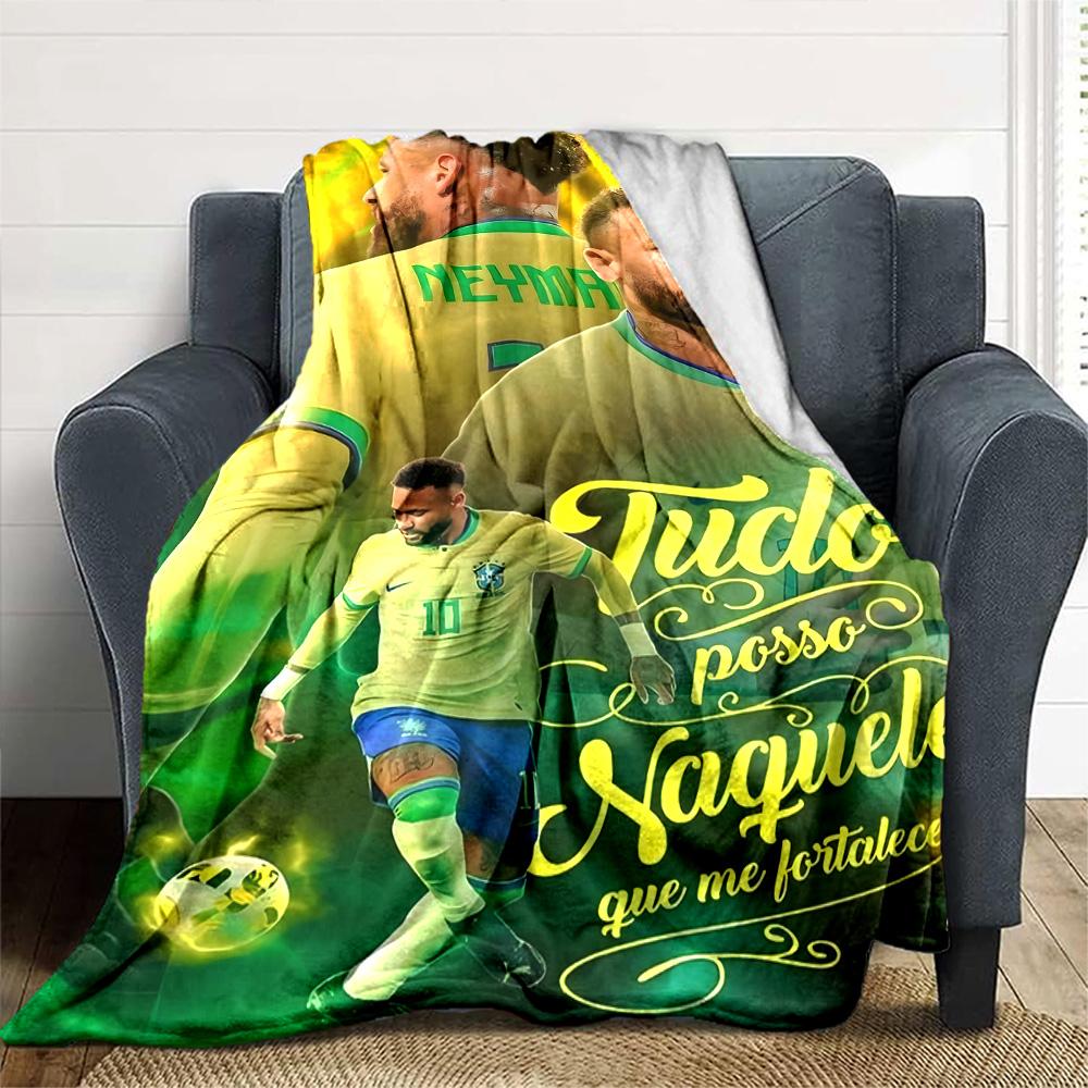 1pc Neymar10 Blanket, Gift, for Men and Women, Soft Blanket, Good for Sofa Bed Couch Travel, Lightweight Flannel Blanket