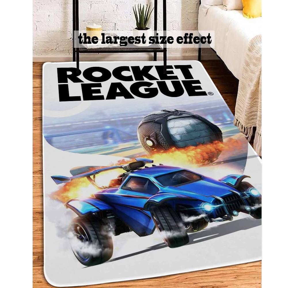 Tappetino da Gioco Rettangolare Antiscivolo Morbido per la Casa Tappetino d'Ingresso Interno Esterno Tappetino di Benvenuto Rocket League