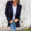2025 Autumn Winter New Women's Wool Blend Coat Casual Loose Lapel Fake Pocket Cardigan for Europe America