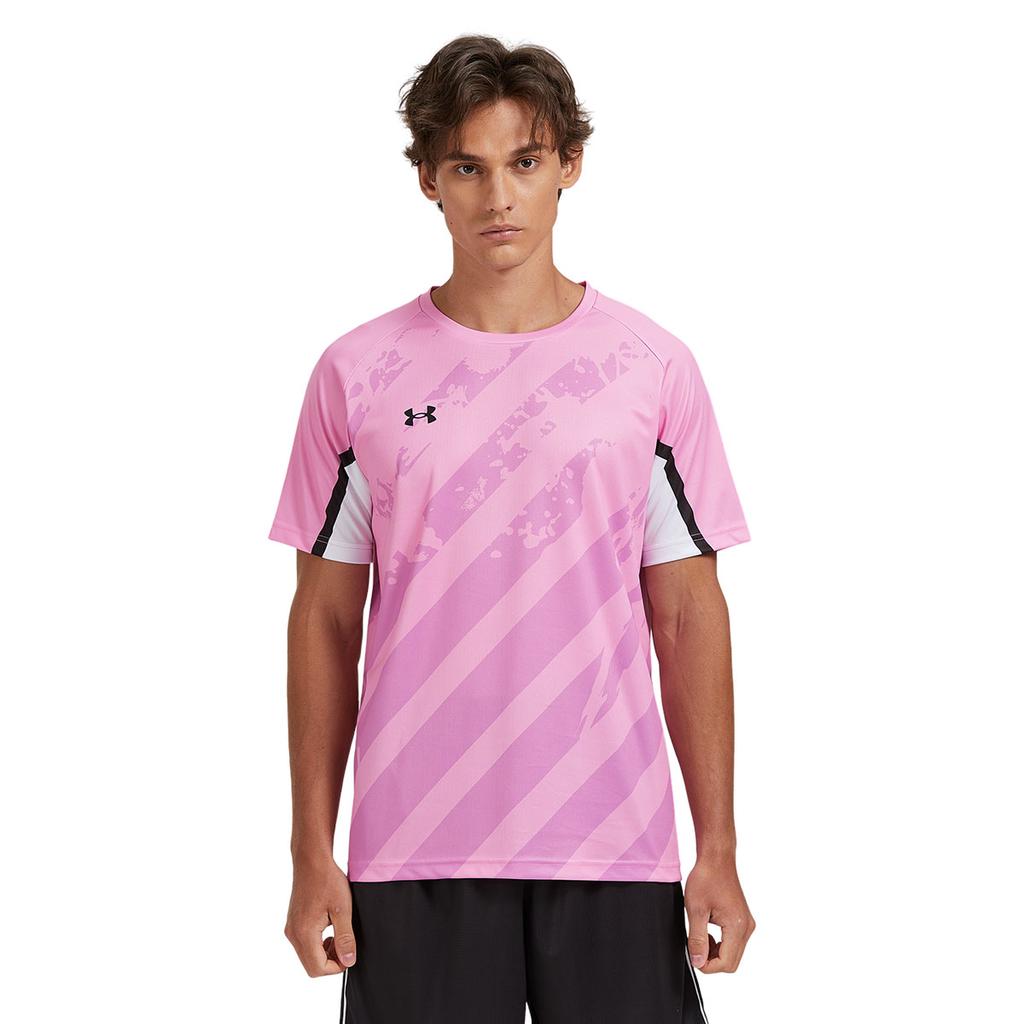 Under Armour Minimalistisches Logo-Print T-Shirt für den täglichen Gebrauch, Sport, Laufen, Fitness, Radfahren, Unisex-Oberteile, Rosa 24500504-638