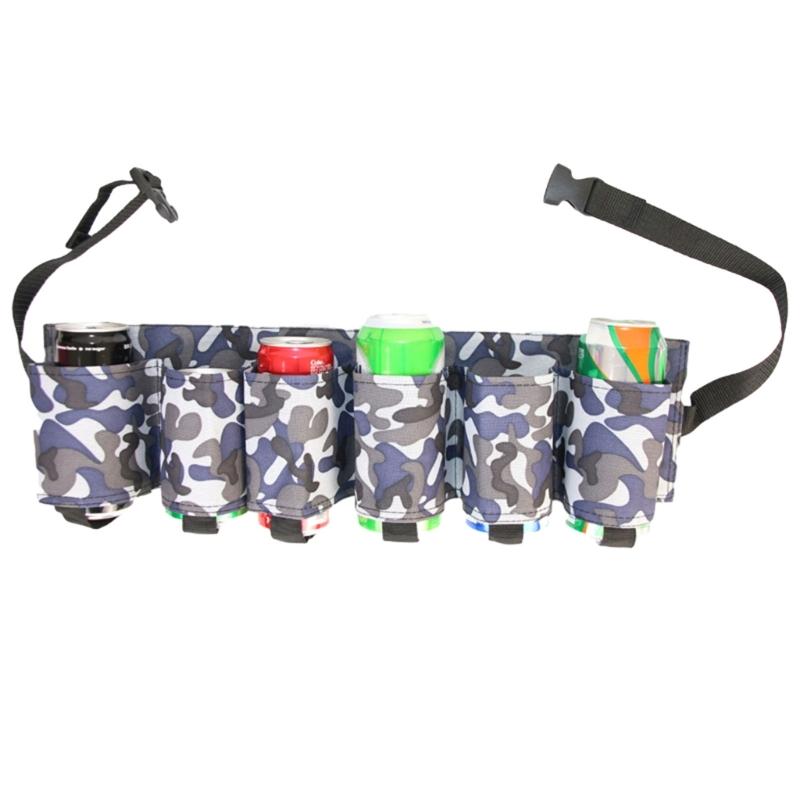 Adjustable Beer Waist Pack Beer Belt, 6 Pack Beer Holsters Beverages Belt Holder
